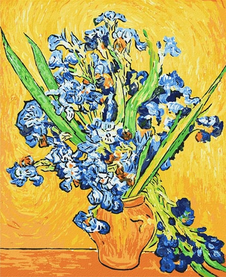 Malowanie po numerach. "Wazon z irysami. Van Gogh" 40х50cm Ideyka