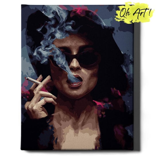 Malowanie Po Numerach z Ramą 40x50 cm Dziewczyna z papierosem – Obraz do Malowania po numerach Kobieta Oh Art! Oh Art!