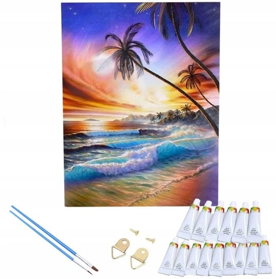 Malowanie Po Numerach Z Ramą Obrazy Do Malowania Po Numerach Plaża 30X40 Inna marka