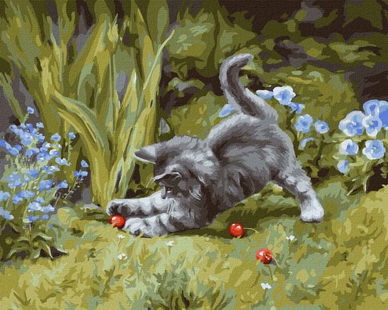 Malowanie po numerach. "Zabawny kotek ©Julia Tomesko " 40х50cm Ideyka