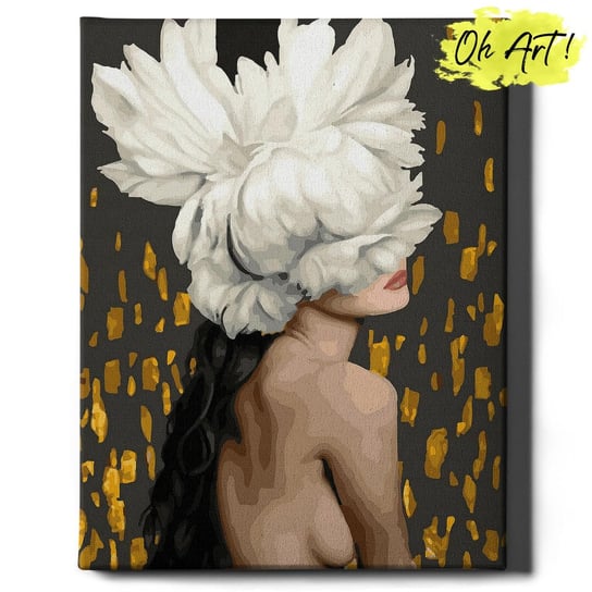 Malowanie Po Numerach ze złotą farbą z Ramą 40x50 cm Kobieta – Obraz do Malowania po numerach z błyszczącą farbą Oh Art! Oh Art!