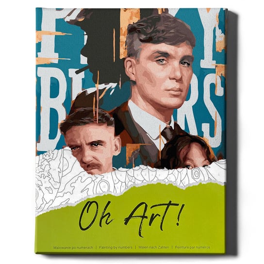 Malowanie Po Numerach ze złotą farbą z Ramą 40x50 cm Tommy Shelby – Obraz do Malowania po numerach z błyszczącą farbą Ludzi Oh Art!