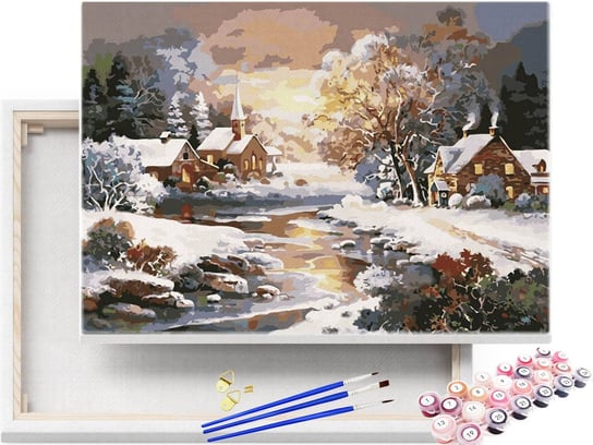 Malowanie po numerach Zimowy Krajobraz - Wioska / beliart beliart