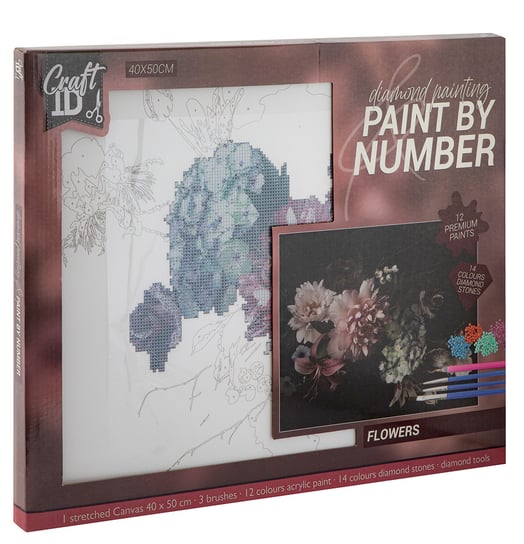 Malowanie po numerkach - Kwiaty, 40 x 50cm. Grafix