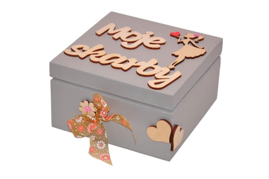 Malowany kuferek na skarby + imię. Zabawki Sensoryczne