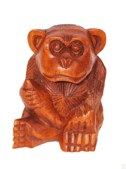 Małpa Małpka Rzeźba Figurka Drewniana Suar Jakarta