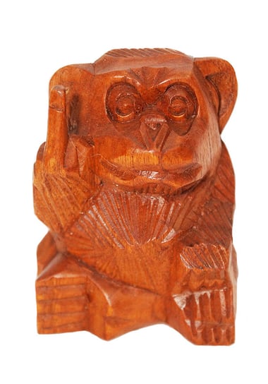 Małpa Małpka Rzeźba Figurka Drewniana Suar Jakarta
