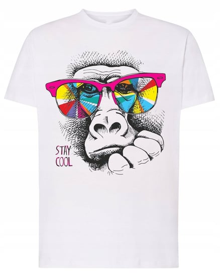 Małpa Modny Męski T-Shirt Logo Nadruk Rozm.M Inna marka