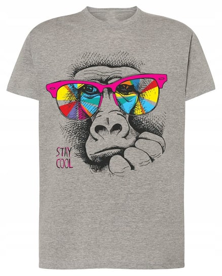 Małpa Modny Męski T-Shirt Logo Nadruk Rozm.XS Inna marka