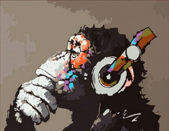 Małpa w słuchawkach - Malowanie po numerach 30x40 ArtOnly