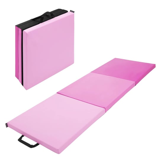 Małpiszon, materac gimnastyczny składany 180 x 60x 5 cm - różowy Inna marka