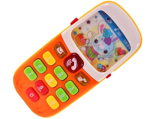 MalPlay, Telefon dla dziecka, Komórka, pomarańczowy, 12,5x6x3 cm MalPlay
