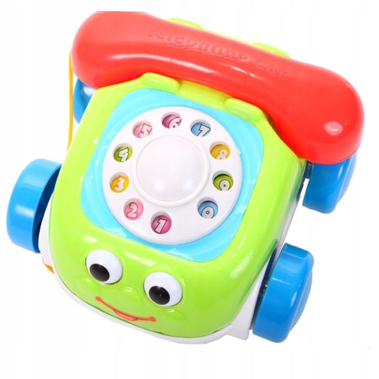 MalPlay, telefon gadułki kolorowy auto na sznurku telefonik MalPlay