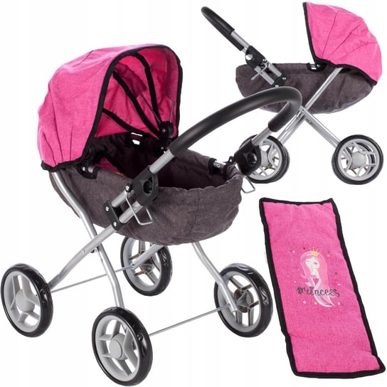 MalPlay, wózek dla lalek głęboki gondola księżniczka różowy MalPlay