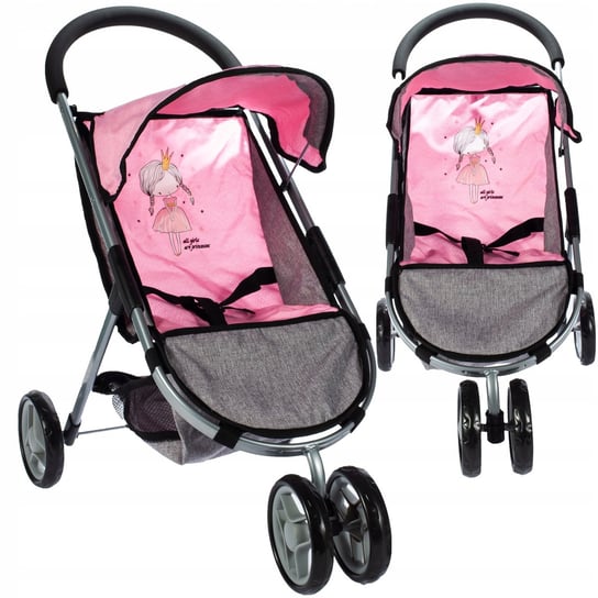 MalPlay, wózek dla lalek spacerówka księżniczka różowa MalPlay
