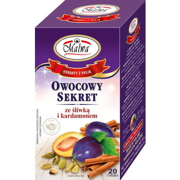 Malwa Owocowy Sekret ze śliwką i kardamonem herbatka owocowo-ziołowa aromatyzowana 40g (20x2g) Malwa