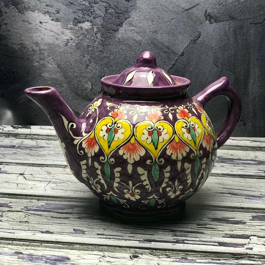 Mały czajnik ceramiczny ręcznie zdobiony „Czerwień w purpurze” pojemność 1000ml Inny producent