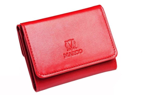 Mały czerwony skórzany portfel damski KEMER