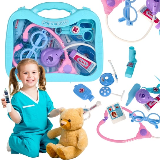 Mały doktor, zestaw lekarski w niebieskiej walizce 3+ MEGA CREATIVE Uniwersalny Mega Creative