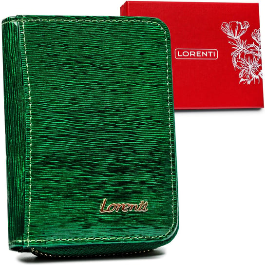 Mały, lakierowany portfel damski ze skóry naturalnej — Lorenti Lorenti