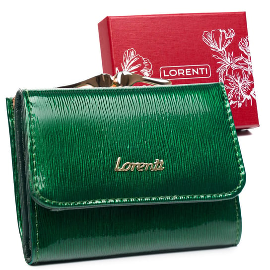 Mały portfel damski z lakierowanej skóry naturalnej — Lorenti Lorenti