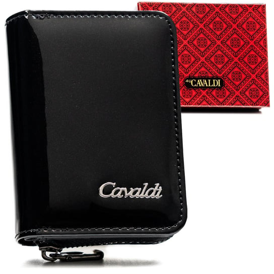 Mały portfel damski ze skóry ekologicznej ochrona RFID Cavaldi, czarny Cavaldi