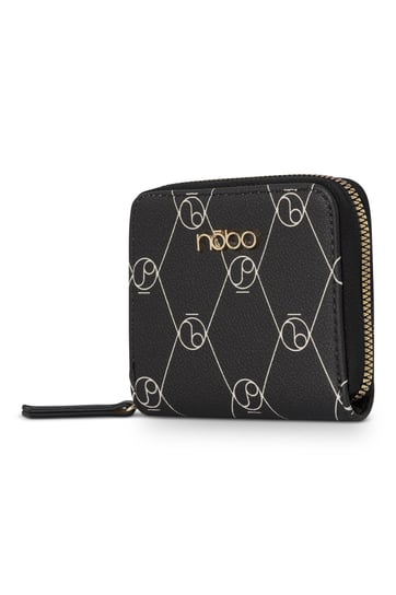 Mały portfel Nobo z monogramem czarno-biały Nobo