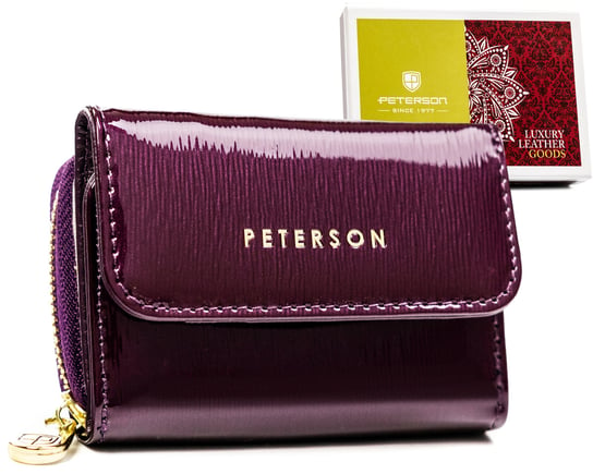 Mały portfelik damski z ochroną RFID Peterson, ciemnofioletowy Peterson