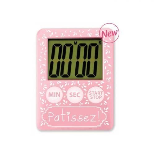 Mały różowy i magnetyczny minutnik do dokładnego obliczania czasu gotowania w kuchni z dokładnością do sekundy! Youdoit