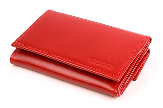Mały skórzany portfel damski KEMER VOOC PPD4 Czerwony - czerwony KEMER