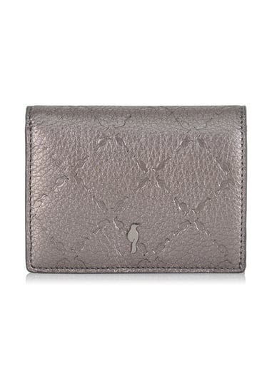 Mały srebrny skórzany portfel damski PORES-0872-92 OCHNIK