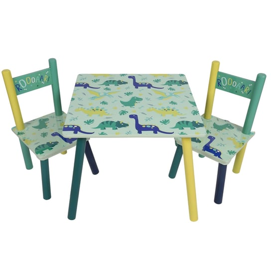Mały stolik + 2 krzesełka dla dzieci dinozaur 50x50x42 cm sarcia.eu