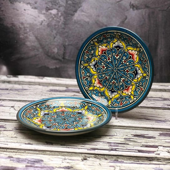 Mały talerz ceramiczny ręcznie zdobiony „Ciepło pustyni” o średnicy 15cm Inny producent