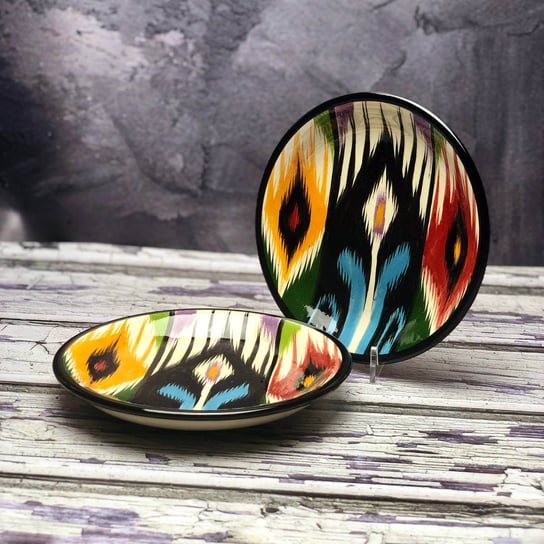 Mały talerz ceramiczny ręcznie zdobiony „Kocie oko” o średnicy 15cm Inny producent