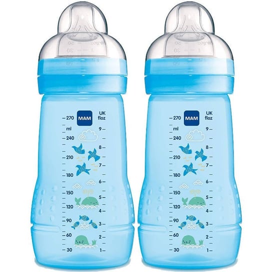 MAM 99957411 Butelka dla niemowląt 270ml niebieska 2szt. MAM