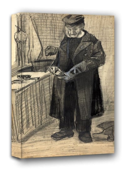 Man Polishing a Boot, Vincent van Gogh - obraz na płótnie 20x30 cm Galeria Plakatu