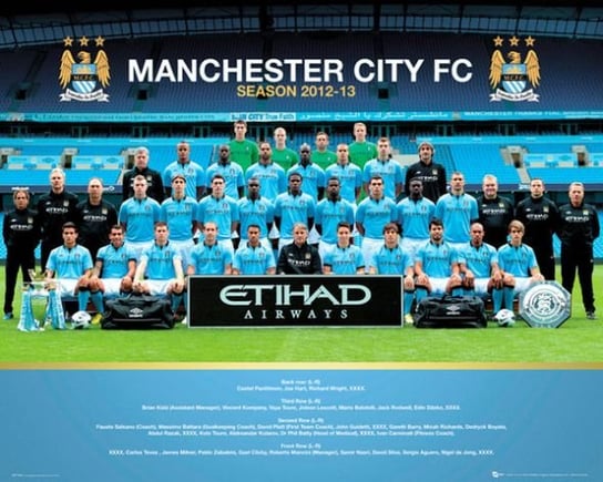 Manchester City Drużyna 12/13 - plakat 50x40 cm Manchester City