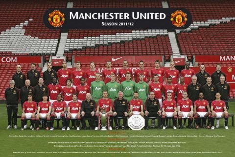 Manchester United Drużyna 11/12 - plakat 91,5x61 cm Manchester United