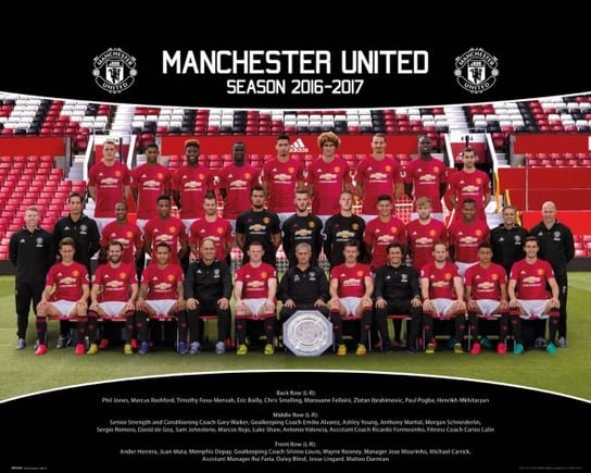 Manchester United Drużyna Zdjęcie 16/17 - plakat 50x40 cm Manchester United