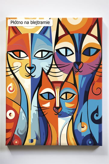 Maneki-neko, kot, koty, kotki, Japonia, malowanie po numerach, blejtram Akrylowo