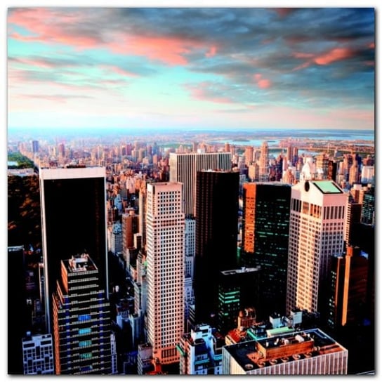 Manhattan at Sunset plakat obraz 70x70cm Wizard+Genius