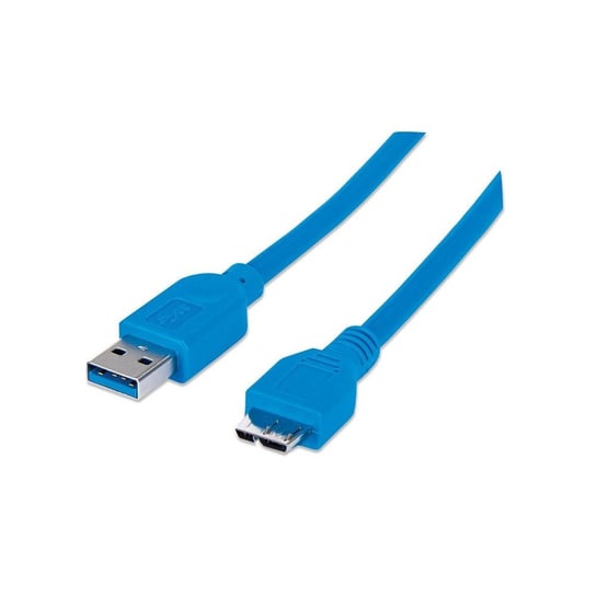 Manhattan Kabel USB-A / Micro-B M/M SuperSpeed 1m niebieski Manhattan