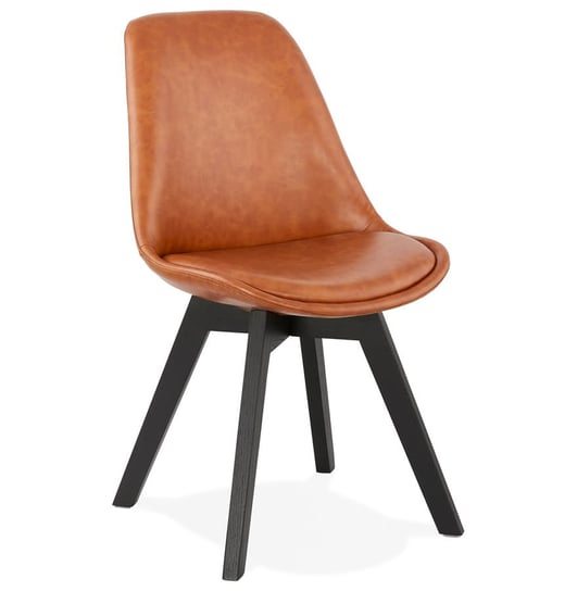 MANITOBA krzesło skóra eko k. brązowy, nogi k. czarny Kokoon Design