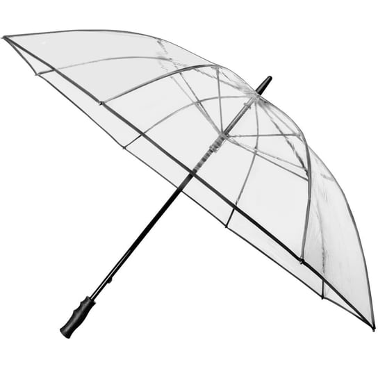 Manualny przezroczysty parasol XXL marki Impliva, z czarnym stelażem Impliva