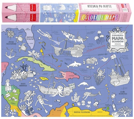 Mapa do kolorowania XXL "Skarby Karaibów" Monumi Monumi