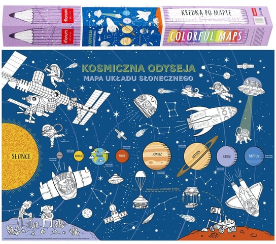 Mapa do kolorowania XXL "Układ Słoneczny Kosmiczna Odyseja" Monumi Monumi