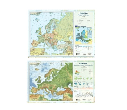 Mapa Europy. Dwustronna, ścienna. Podział polityczny Opracowanie zbiorowe