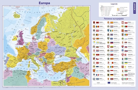 Mapa Europy. Podkładka na biurko. Demart