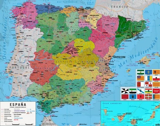 Mapa Hiszpanii - Plakat Grupoerik
