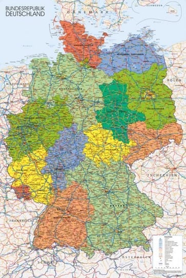 Mapa Niemiec - plakat 61x91,5 cm Inna marka